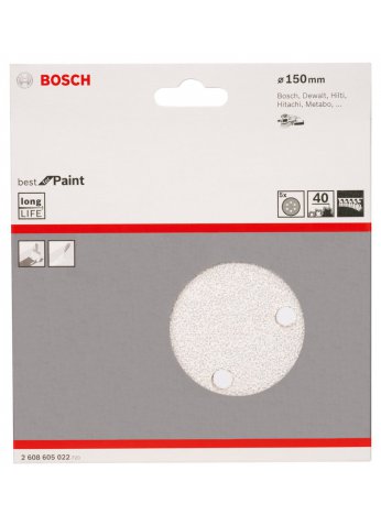 5 ШЛИФЛИСТОВ 150мм K40 Best for Paint Bosch (2608605022)