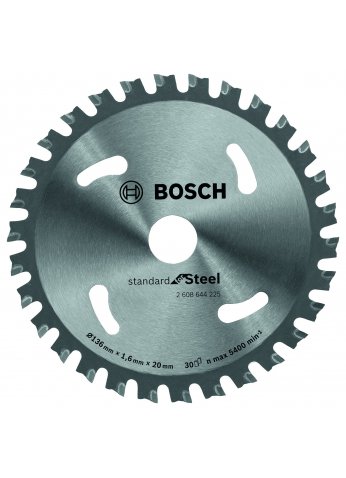 Пильный диск по металлу 136x20x1.6/1.2x30T Standard for Steel, BOSCH 2608644225 (оригинал)