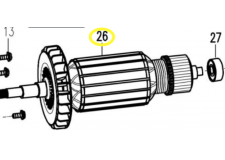 Якорь ротор для AG2326S WORTEX S1M-ZP15-26