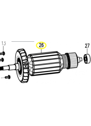 Якорь ротор для AG2326S WORTEX S1M-ZP15-26