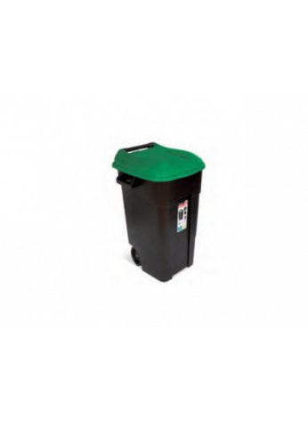 Контейнер для мусора пластик. 120л (зел. крышка) (TAYG)