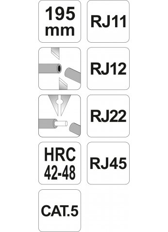 Пресс-клещи для обжима и зачистки кабеля (RJ45, RJ11, RJ12, RJ22) "Yato" YT-2244
