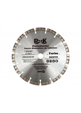 Круг алмазный Turbo 230х12х22,3мм "R&K" RK0115