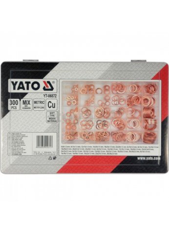 Шайбы медные (набор 300шт) "Yato" YT-06872