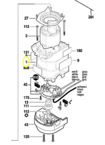 корпус статора GBH8, GSH7 BOSCH 1615108165