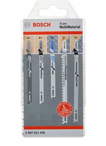 Набор пилок для лобзика MultiMaterial (15шт), BOSCH 2607011438