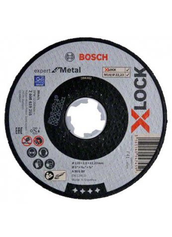 Отрезной круг X-LOCK 125x2,5x22.23мм Expert for Metal, BOSCH 2608619255
