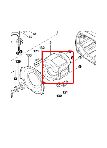 статор GCO 2000, GCM 10 J BOSCH 1609B00001