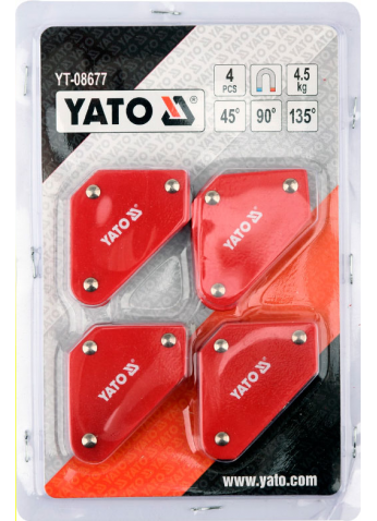 Струбцина магнитная для сварки 43х72х12мм., 4,5кг. (4шт.) "Yato" YT-08677