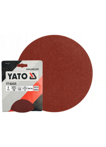 Круг шлифовальный 125мм Р120 (5шт) "Yato" YT-83435