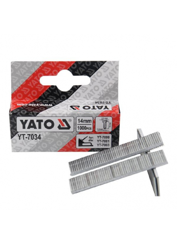 Гвозди для степлера 14х2,0х1,2мм (1000шт) "Yato" YT-7034