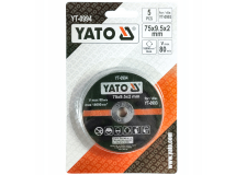 Круг отрезной по металлу 75х2,0х9,5мм (5шт.) "Yato" YT-0994