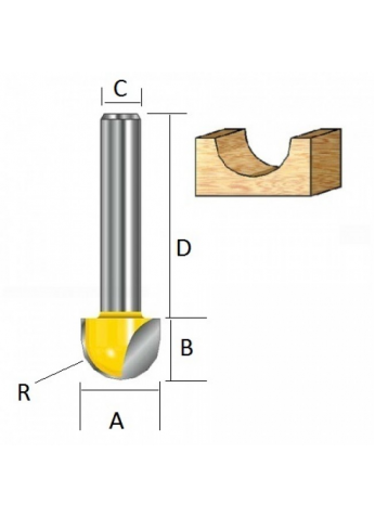 Фреза галтельная 20х16х12х38х2Т MAKITA D-10849