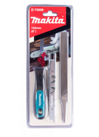 Напильник плоский с рукояткой / шаблоном для ухода за цепью, MAKITA D-70998