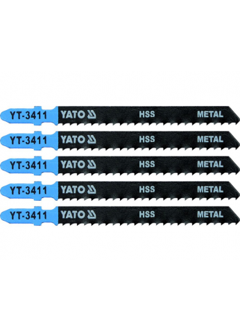 Пилки для электролобзика по металлу и Al 75x100x1,0мм 8TPI (5шт) "Yato" YT-3411