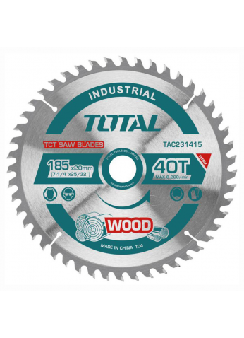 Диск пильный 185x20,0 мм 40 зубьев по дереву TOTAL TAC231415