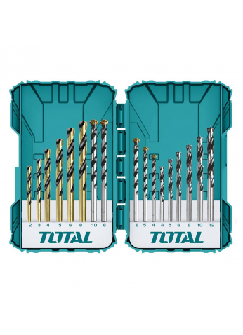 Набор сверл по металлу, бетону и дереву TOTAL TACSDL11601 (16 шт)