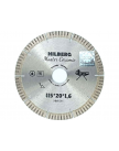 Алмазный круг 115х20 мм по керамике сегмент.ультратонкий Master Ceramic HILBERG (для плиткорезов) HM511