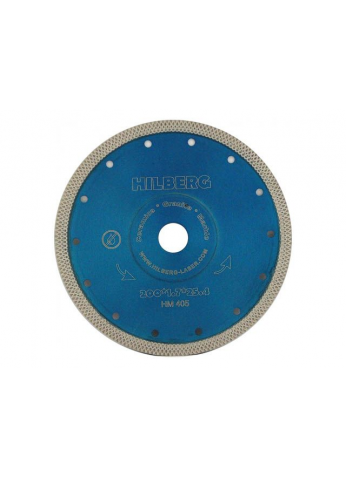 Алмазный круг 200х25,4/22,23 мм по керамике сплошн.ультратонкий X-Turbo HILBERG HM405