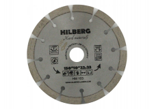 Алмазный круг 150х22,23 мм по ж/бетону Hard Materials HILBERG (Лазерная сварка. Обрабатываемый материал	:кирпич, керамогранит, армированный бетон, бет HM103