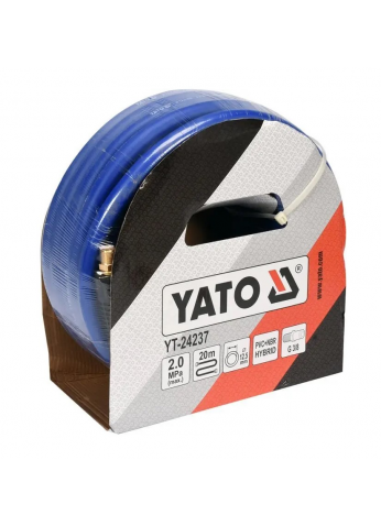 Шланг HYBRID (PVC+NBR) воздушный 12.5мм x 20м 2.0MPa с наружной резьбой 3/8" "Yato" YT-24237