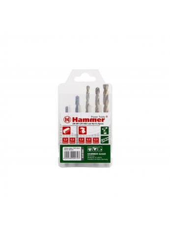 37075 Набор сверл Hammer Flex 202-912 DR set No12 HEX (5pcs) 5-8mm металл\камень, 5шт. .Hammer 202-912