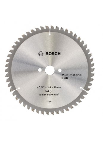 Пильный диск универсальный MULTIMATERIAL ECO Bosch 190х20/16 54 зуба 2608641801 (оригинал)