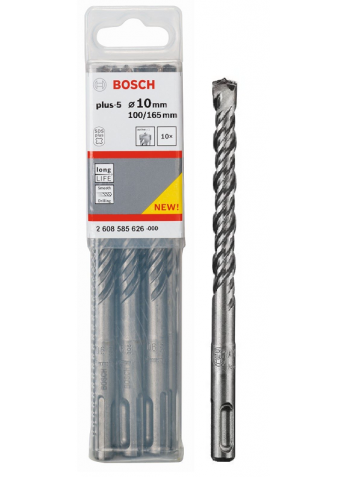 Ударное сверло (бур) SDS-plus-5 Bosch Professional (1 шт) 10х100х160мм (2608585626)