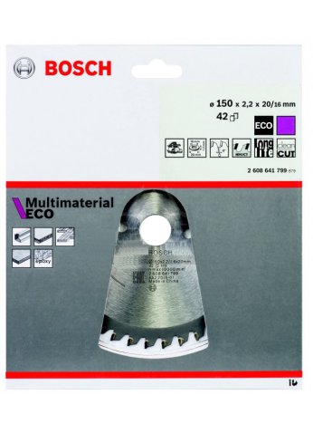 Пильный диск 150/20(16)мм Z42 BOSCH Multi ECO (2608641799) (оригинал)