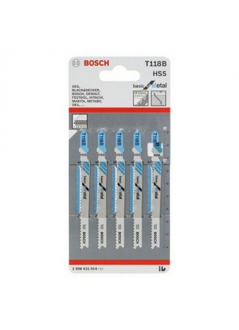 Пилки для лобзика по металлу (5шт) Bosch T118В 2608631014 ШВЕЙЦАРИЯ