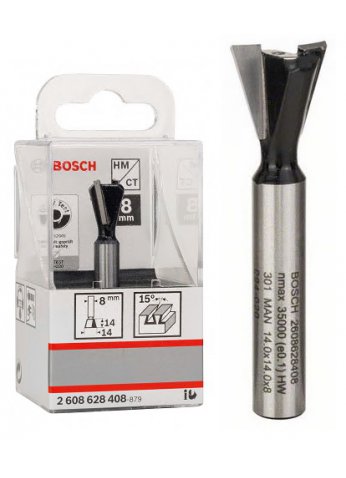 Фреза ласточкин хвост Bosch Professional 2 ножа d14,3/12,7 мм (2608628408)