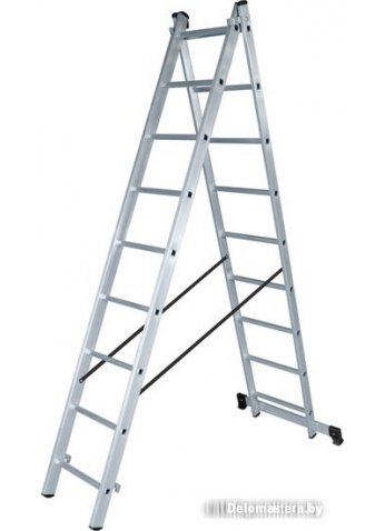 Лестница-стремянка Новая высота NV 122 алюминиевая двухсекционная 2x10 ступеней