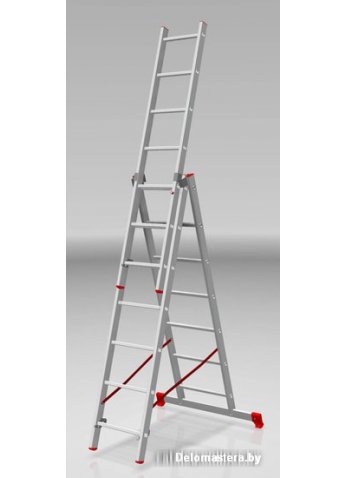 Лестница-стремянка Новая высота NV 223 алюминиевая трёхсекционная 3x7 ступеней