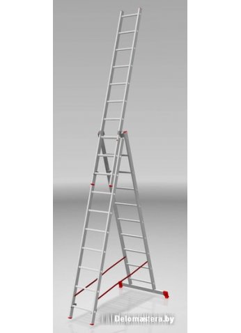 Лестница-стремянка Новая высота NV 223 алюминиевая трёхсекционная 3x10 ступеней