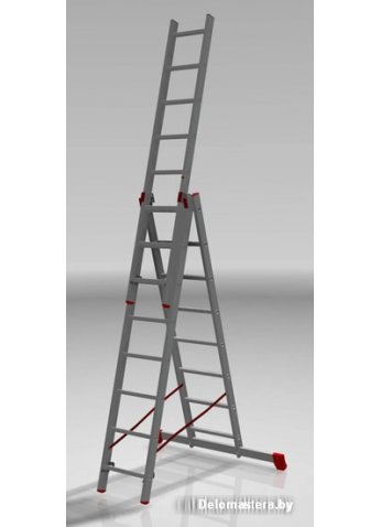 Лестница-стремянка Новая высота NV 323 трёхсекционная профессиональная 3x8 ступеней