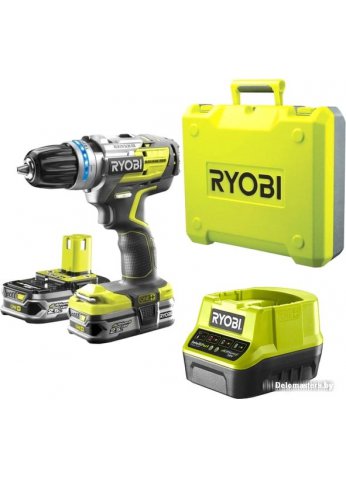 Дрель-шуруповерт Ryobi R18DDBL-225B 5133003611 (с 2-мя АКБ, кейс)