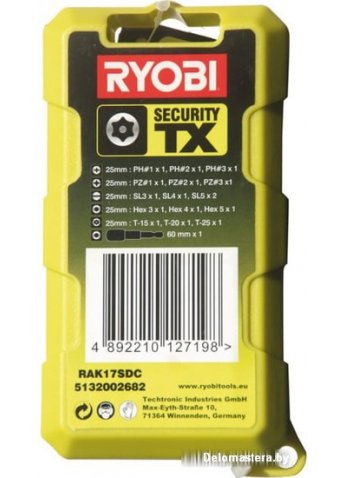Набор бит Ryobi RAK17SDC (17 предметов)