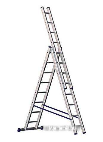 Лестница-стремянка Алюмет трехсекционная универсальная 5306 3x6