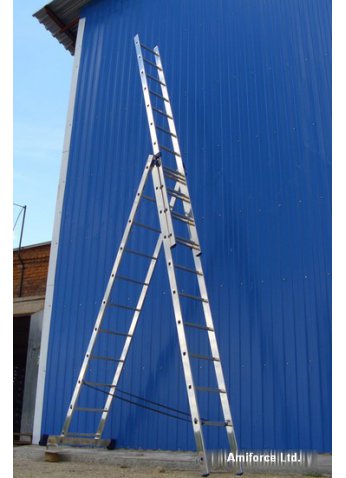 Лестница-стремянка Алюмет трехсекционная универсальная 6315 3x15
