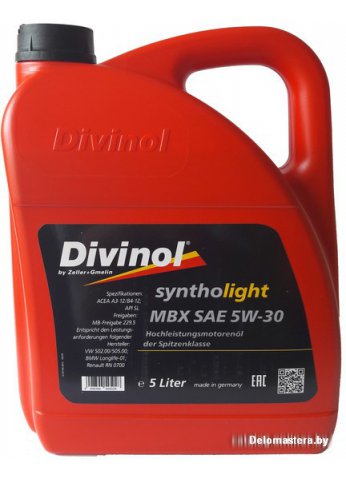Моторное масло (оригинал) Divinol Syntholight MBX 5W-30 5л