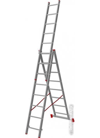 Лестница-стремянка Новая высота алюминиевая трёхсекционная 3x8 (1230308)