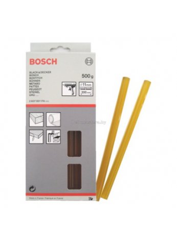 Стержни Bosch для клеевых пистолетов ЖЕЛТЫЕ (11х200 мм, упаковка 25 шт., 500 гр., для дерева, картона) (2607001176)