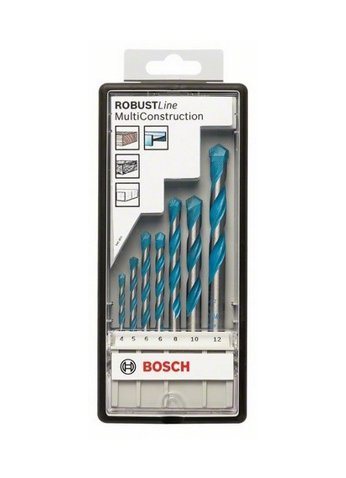 Набор Bosch Professional Robust Line из 7 универсальных сверл CYL-9 Multi Construction 2607010546 ГЕРMАHИЯ (оригинал)
