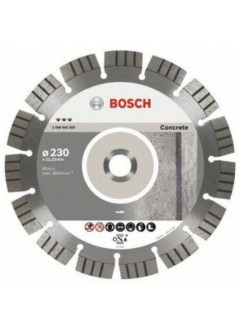 Алмазный отрезной круг Best for Concrete Bosch Professional 115х22,23мм бетон 2608602651