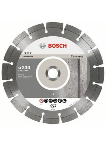 Алмазный отрезной круг Expert for Concrete Bosch Professional 230х22,23мм бетон 2608602559