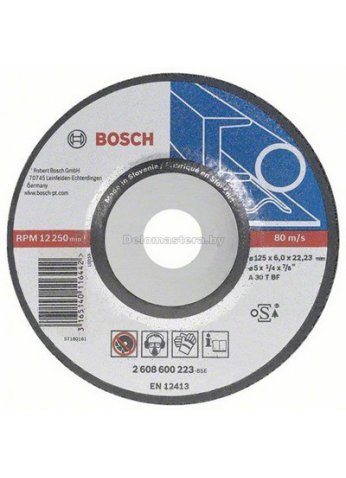 Обдирочный круг, изогнутый, по металлу Bosch Professional 125х6х22мм д/мет 2608600223