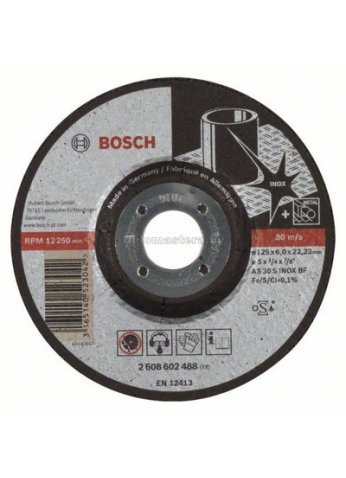 Отрезные и обдирочные круги Bosch ОБДИРОЧНЫЙ КРУГ INOX 125Х6 ММ (2608602488)