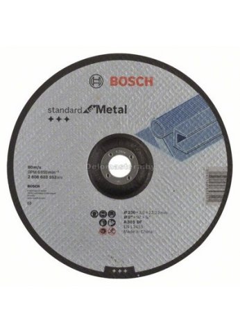 Отрезные и обдирочные круги Bosch Отрезной круг Standard по металлу 230х3мм, вогнутый (2608603162)