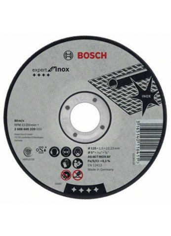 Отрезной круг, прямой, Expert for Inox Bosch Professional 230х2,0х22мм (2608600096) ГЕРМАНИЯ