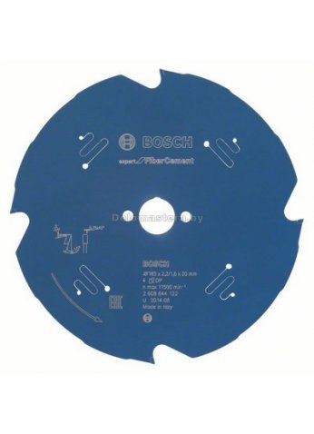 Пильный диск по гипсоволоконным плитам 165х20 мм 4 зуба Expert for Fiber Cement (BOSCH) (2608644122) (оригинал)